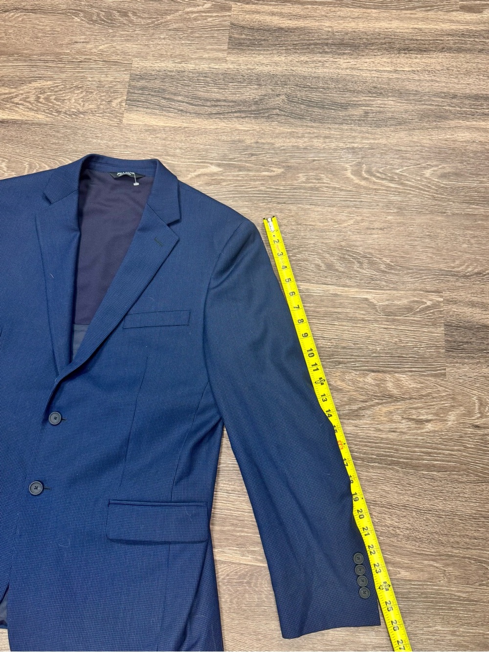 Jos A Bank Traveler Travel Tech Blazer 44R Slim Fit Blue Wool Stretch 37.5 - Picture 8 of 9